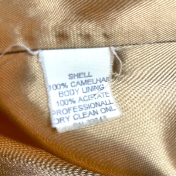 Larry Levine Women’s Tan Camel Hair Button Down Pea Coat Size 10 EUC - Picture 10 of 11